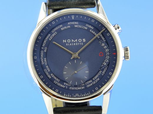 Nomos Glash tte Z rich Weltzeit Nachtblau 807