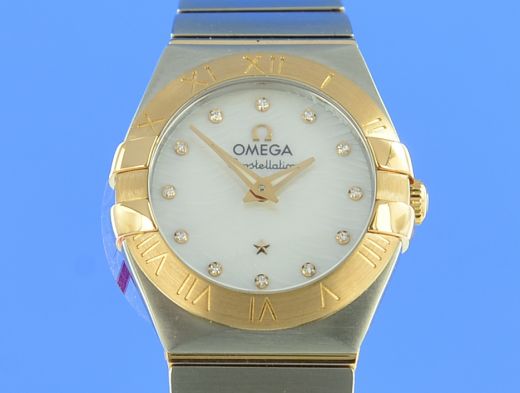 Omega Constellation Stahl/Rotgold Diamanten Lady