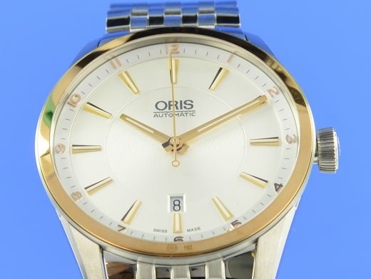 Oris Artix Date 7642 Edelstahl/ 750K Rosgold