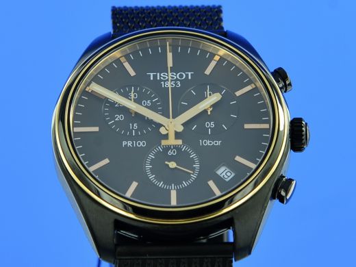 Tissot PR 100 Chronograph Schwarz Anthrazit Rosegold Herrenuhr 41mm Quarz