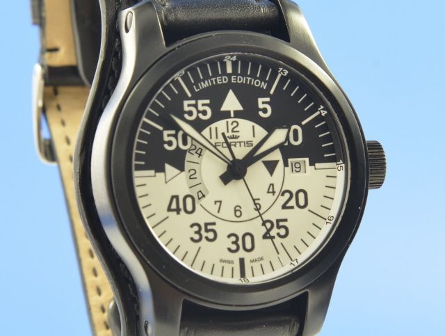 Fortis B-42 Flieger Black Cockpit GMT Limitiert Auf 2012 St. - 672.18.147